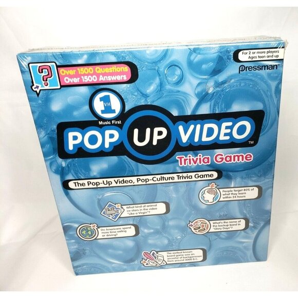Vintage VH1 Pop Up Video 90s Music Trivia Board Game Culture Pressman TV Show - Picture 1 of 7